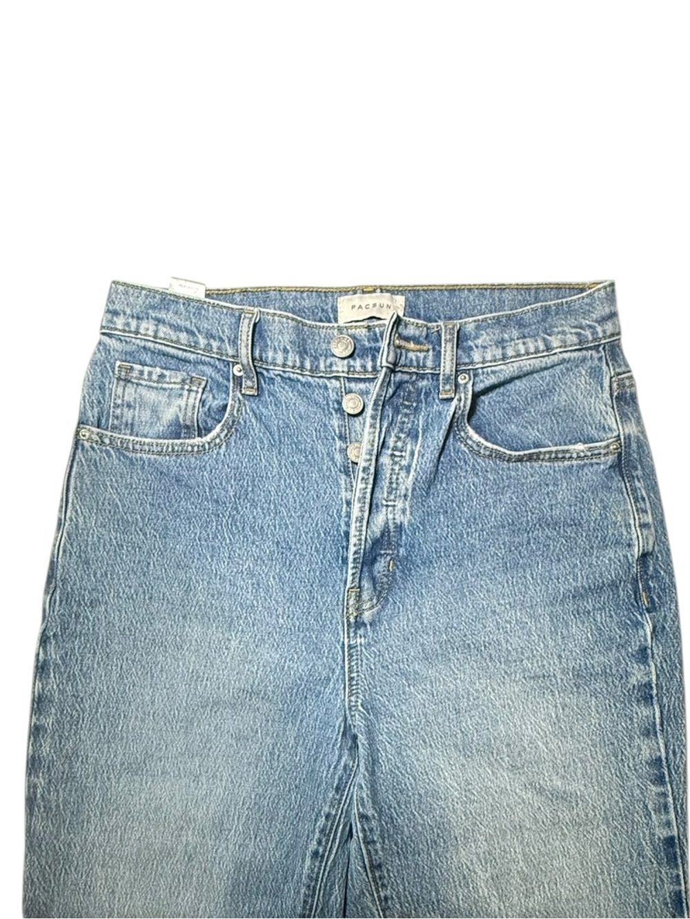 PacSun Stretch Dad High Rise Jean Light Wash Button Closure 27